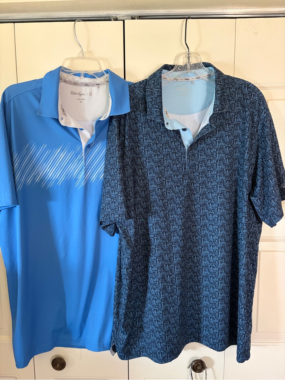 Walter Hagen Lot (2) Golf Polo Performance Casual Patterned Blue Logo XL